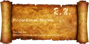 Rozenbaum Norma névjegykártya